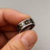 Bague alliance tungstène avec feuilles d’or 18K – Gravure personnalisée offerte