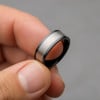 1 Bague homme anneau tungstene noir ligne brosse personnalisable
