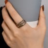 Bague Femme Argent 925 Ouverte Réglable – Design Torsadé et Perlé Élégant