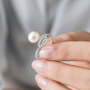 Bague argent feuille perle d’eau douce