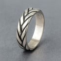 Men's silver braid ring