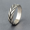 Anillo hombre trenza plata