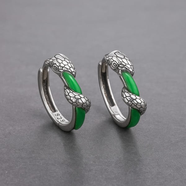 Boucles d'oreille argent creoles serpent