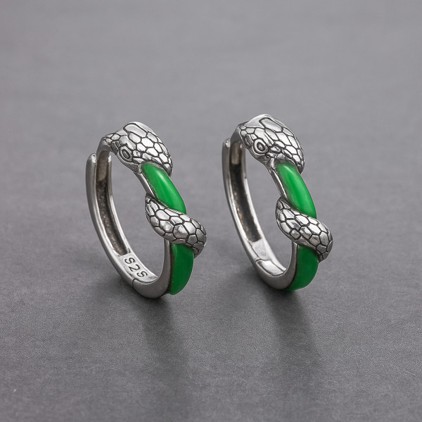 Boucles d'oreille argent creoles serpent