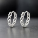 Boucles d'oreille argent creoles chaine