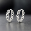 Silver creole chain earrings