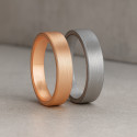 Bague mariage personnalisee alliance tungstene brossee or rose