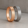 Bague mariage personnalisee alliance tungstene brossee or rose