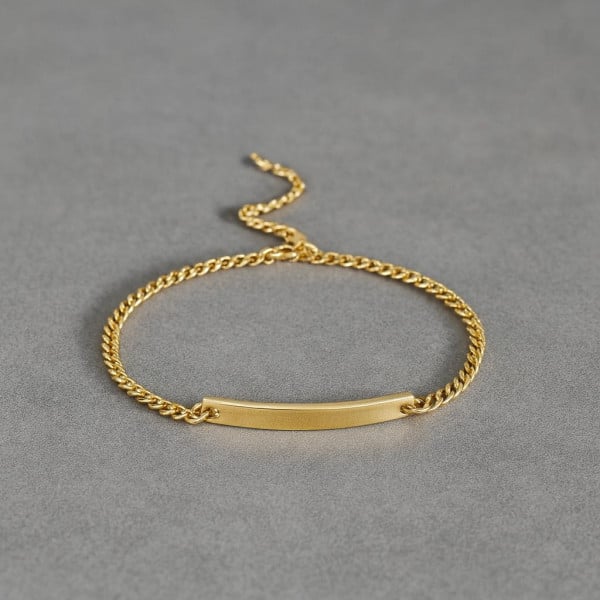 D Bracelet personnalise femme gourmette dore chaine cuba