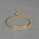 Personalized men's bracelet with gold curb chain and Cuban chain