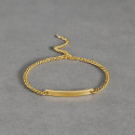 Bracelet personnalise femme gourmette dore chaine cuba