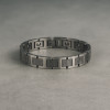 Bracelet homme tungstene polie facette magnetique aimante