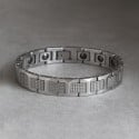 Bracelet homme tungstene polie facette magnetique aimante
