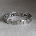 Polished tungsten men's bracelet with loving magnetic facet