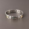 Bracelet homme en tungstene avec nacre abalone incruste aimante