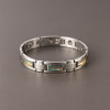 Pulsera de tungsteno para hombre con nácar de abulón cariñosamente incrustado