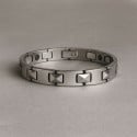 Bracelet homme tungstene polie magnetique aimante