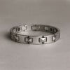 Bracelet homme tungstene polie magnetique aimante
