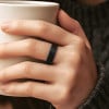 Bague mariage personnalisable tungstene brosse noir
