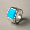T Bague chevaliere homme acier onxy noir personnalisable