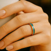 Bague mariage personnalisable titane turquoise
