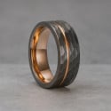Bague Alliance Tungstène Brossée Martelée Personnalisable