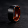 Bague tungstène brossée bois personnalisable