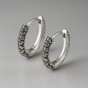 Boucles d'oreilles homme creoles acier fleur de lys