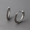 Boucles d'oreilles homme creoles acier fleur de lys