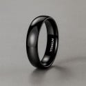 Bague alliance titane noir bande polie personnalisée