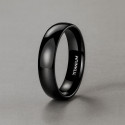 Bague alliance titane noir bande polie personnalisée
