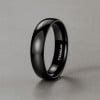 6mm Bague alliance titane noir bande polie personnalisée