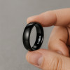 4mm Bague alliance titane noir bande polie personnalisée