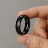 4mm Bague alliance titane noir bande polie personnalisée
