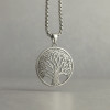 Pendentif argent 925 rond arbre de vie medaillon celtique