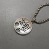 Pendentif argent 925 rond arbre de vie medaillon celtique
