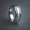 Bague homme anneau tungstene rainure rouage personnalisable