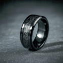 Bague personnalisee alliance anneau Tungstene noir