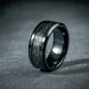 Bague personnalisee alliance anneau Tungstene noir