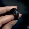 Aanpasbare houten lijn facet geborstelde wolfraam ring (Dupliqué)