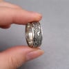 Bague argent anneau homme dragon tournant anti-stress