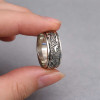Bague argent anneau homme dragon tournant anti-stress