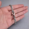 Pulsera de cadena de esposas con infinito de plata para hombre y mujer
