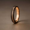 8mm Bague personnalisee alliance tungstene brosse rainure