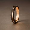 8mm Bague personnalisee alliance tungstene brosse rainure