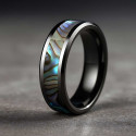 6mm Bague mariage personnalisee homme tungstene nacre abalone