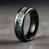 Bague mariage personnalisee homme tungstene nacre abalone