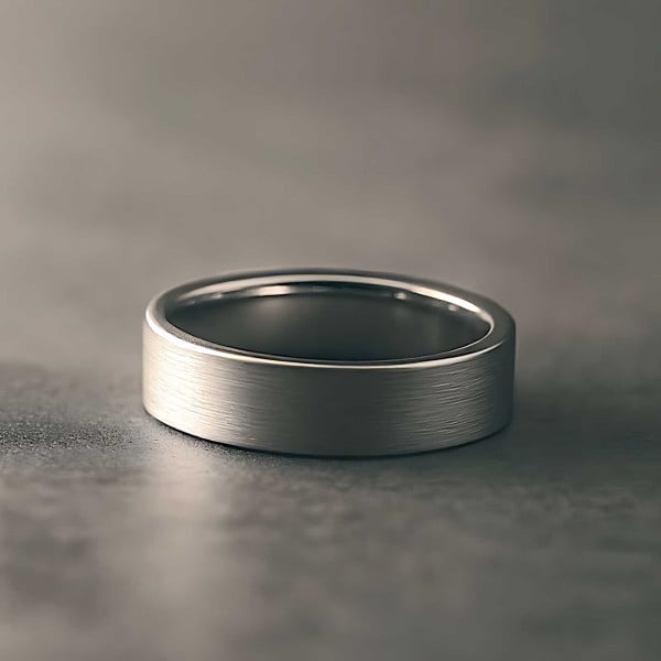 Bague mariage personnalisee alliance tungstene brossee or rose