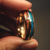 Bague personnalisee plaquee or rose tungstene bois opale