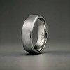 8mm Bague personnalisee homme alliance tungstene dome brosse